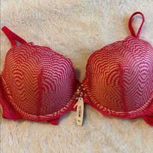 Adore Me Pink Lace Push-up bra